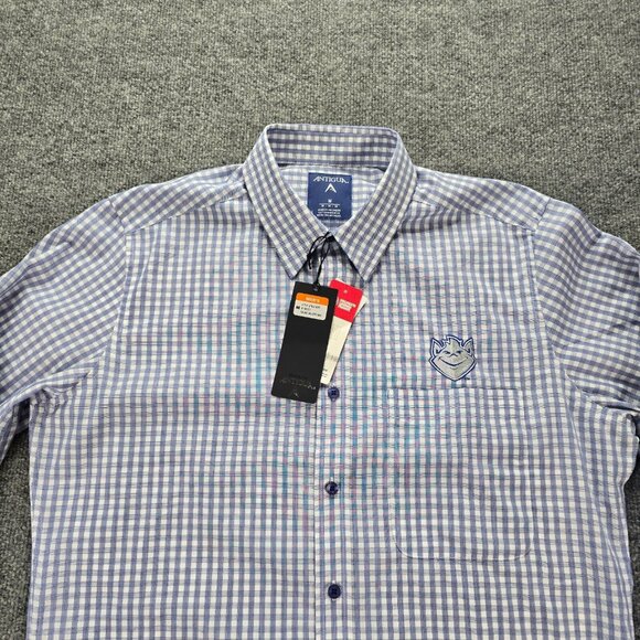 Saint Louis Billikens Shirt Mens Medium Plaid Button Up Long Sleeve College - Picture 2 of 10